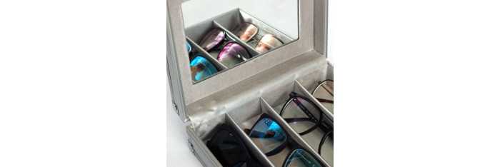 Kazeta hliníková na okuliare so rzkadlom - box 4 prepážky - 4