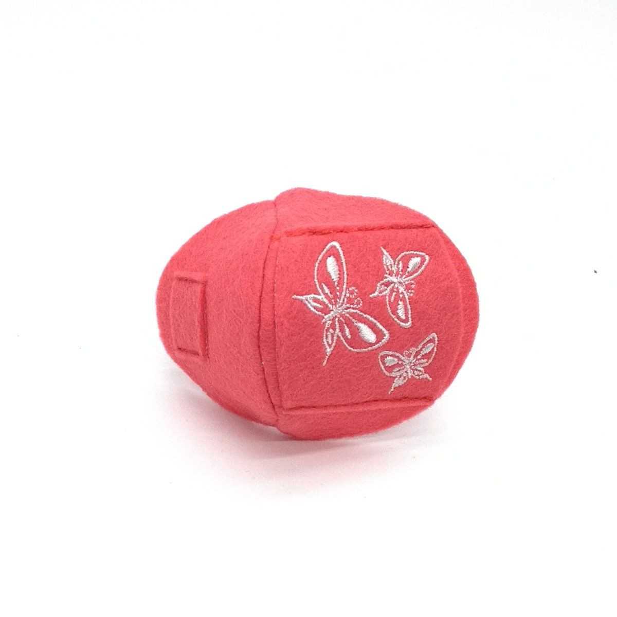 Okluzor textilný nasúvací - ružový motýliky obojstranný - 1