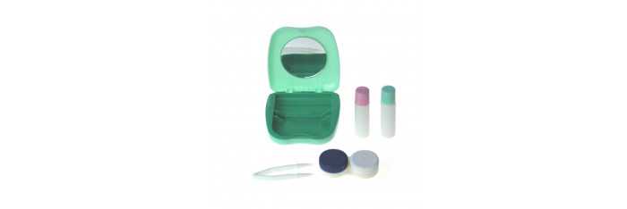 Puzdro na kontaktné šošovky zelené - set - 1