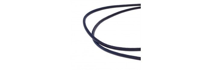 Šnúrka kožená prešívaná 65cm tmavo-modrá nastokávacie gumené koncovky - 4