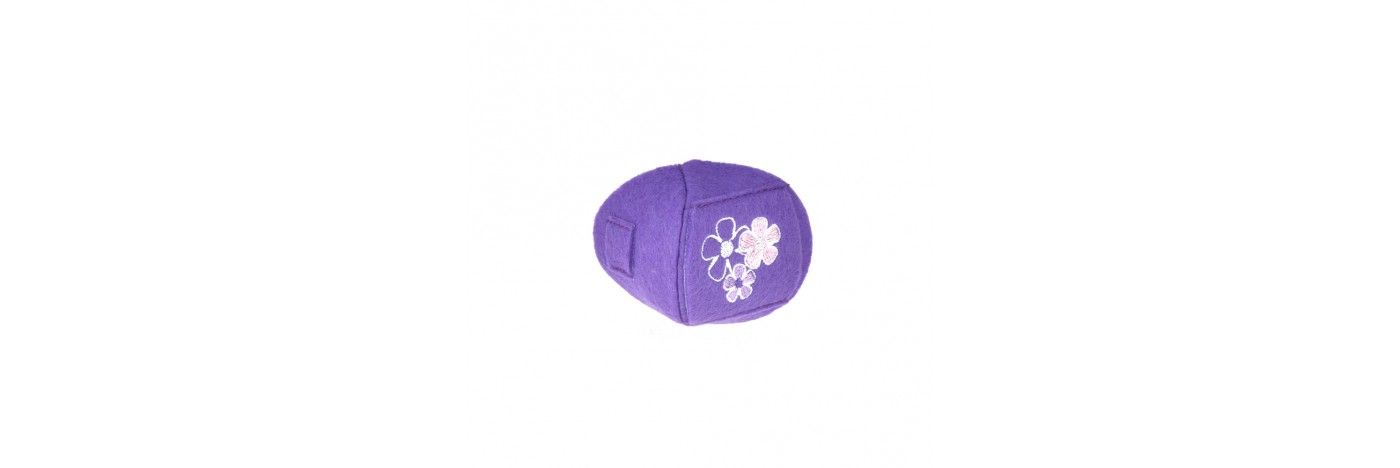 Okluzor textilný nasúvací - fialový s kvetinkami - 1