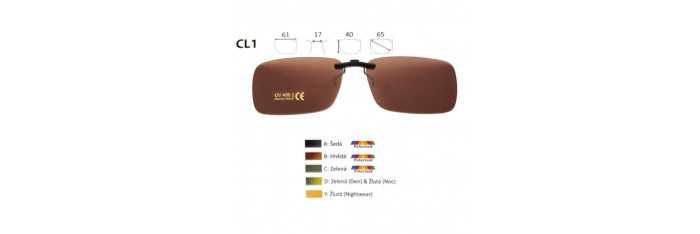 Šedý pevný šoférsky slnečný klip na dioptrické okuliare CL1A Univo - 4